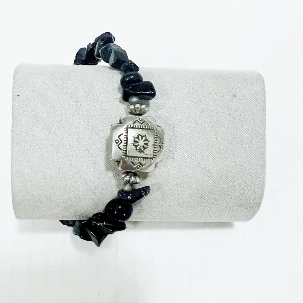 Vintage Natural Black Crystal wrap Bracelet